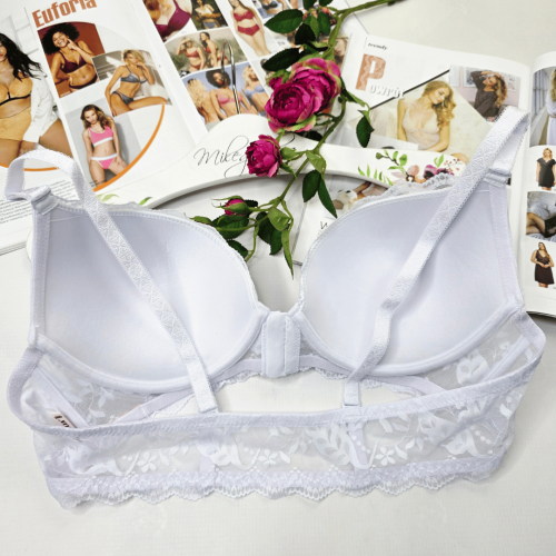 Biustonosz zapinany z przodu koronkowy RITA ecru 5