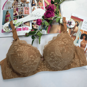 Biustonosz koronkowy usztywniany GRACJANA capucino