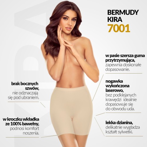 Lapinee Majtki modelujące z nogawkami przeciw otarciom wysoki stan KIRA 7001 beżowy 4