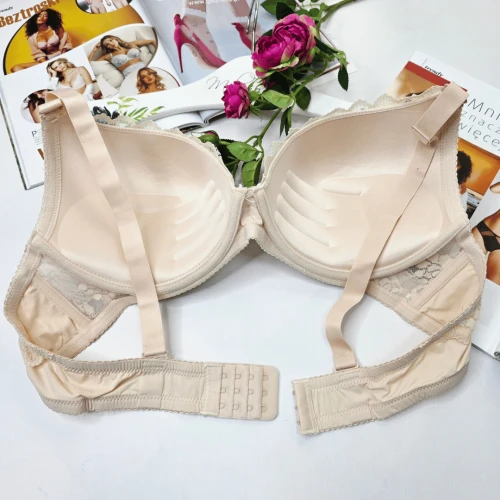 Biustonosz koronkowy push-up łapka WIRGINIA cielisty 3