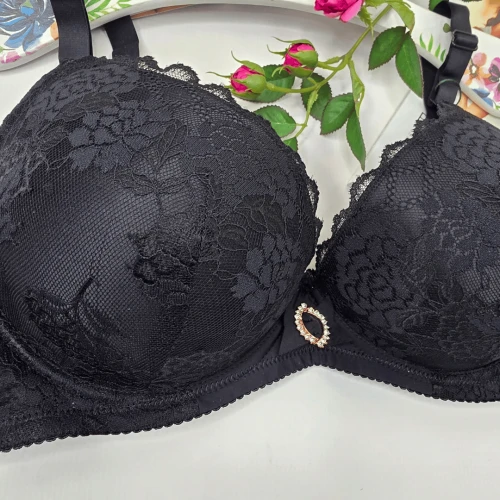 Biustonosz koronkowy push-up łapka WIRGINIA czarny 2