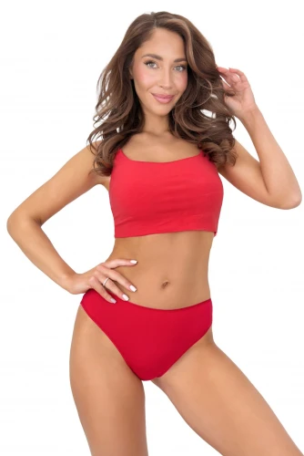 Donna Brazyliany bawełniane z koronką średni stan 270 czerwony 2