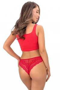 Donna Brazyliany bawełniane z koronką średni stan 270 czerwony