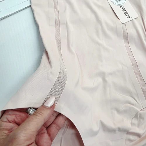 Majtki wyszczuplające brzuch bezszwowe wysoki stan plus size DIANA pudrowy 3
