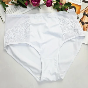 Majtki plus size wysoki stan z elastyczną siateczką MALWINA biały