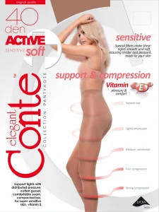 Conte Rajstopy modelujące brzuch przeciwżylakowe ACTIVE SOFT 40 DEN natural (1)