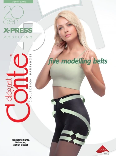 Conte Rajstopy wyszczuplające brzuch unoszące pośladki X-PRESS 20 DEN natural 2