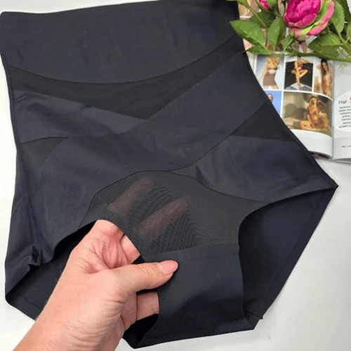 Majtki wyszczuplające brzuch bezszwowe wysoki stan plus size SARA no.4 czarny 5