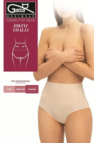 Gatta Majtki wyszczuplające laserowo cięte wysoki stan CORRECTIVE BIKINI THALIA wysoki stopień wyszczuplenia beżowy 1