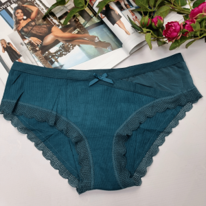 Majtki bawełniane z siateczką Flora butelkowa zieleń