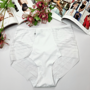 Majtki laserowo cięte z siateczką wysoki stan Odette biały